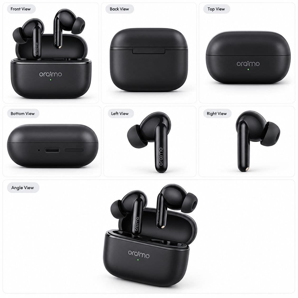 Oraimo True Wireless Earbuds - Speed Black - (OTW-324)