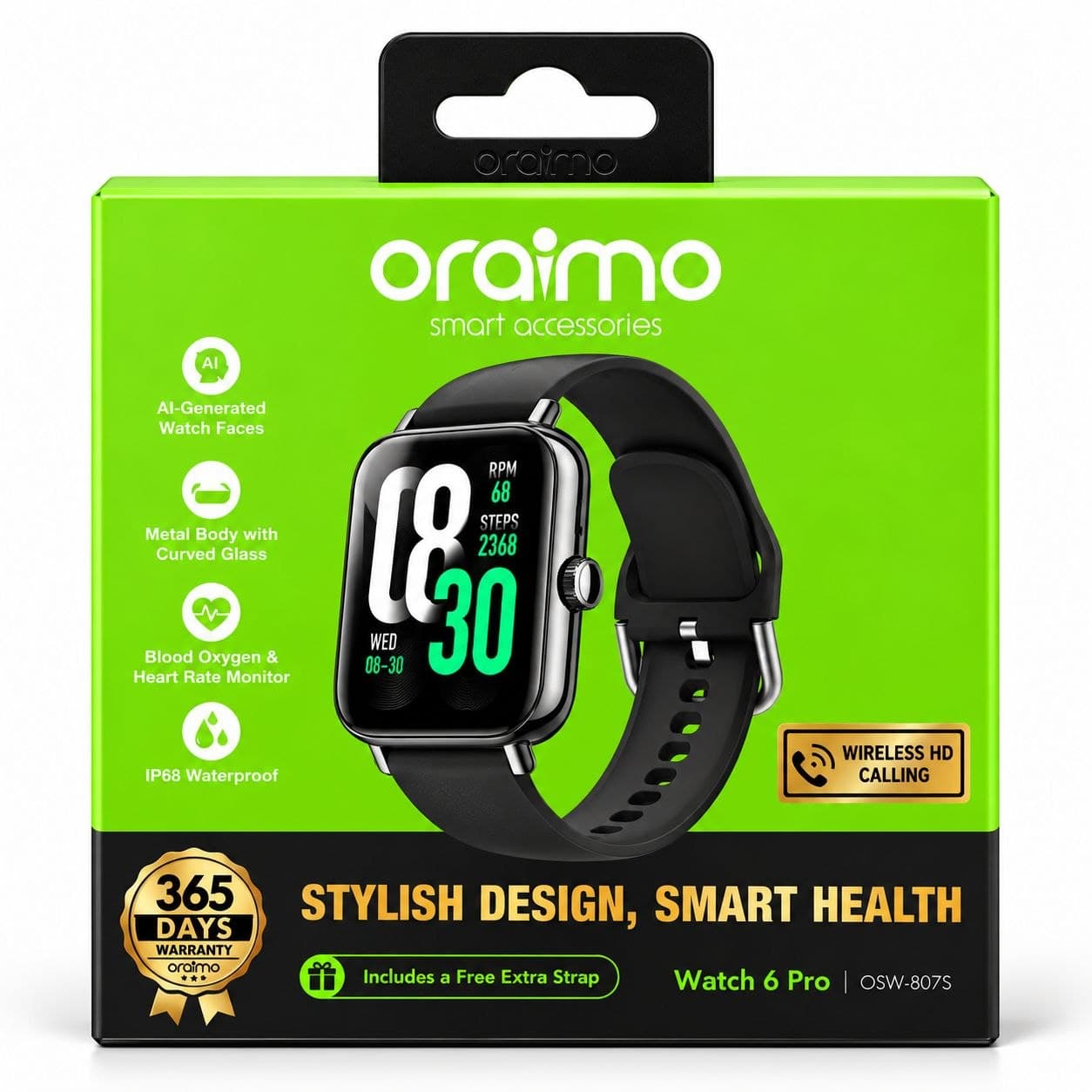 Oraimo Watch 6 Pro 1.69'' Full Touch Smart Watch