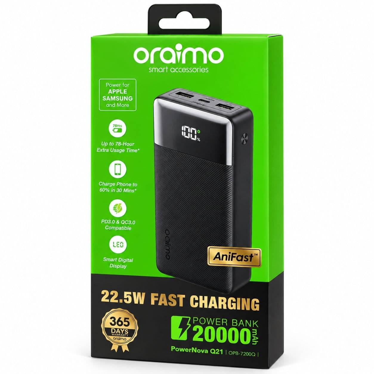 Oraimo PowerNova Q21 20000mAh 22.5W Power Bank
