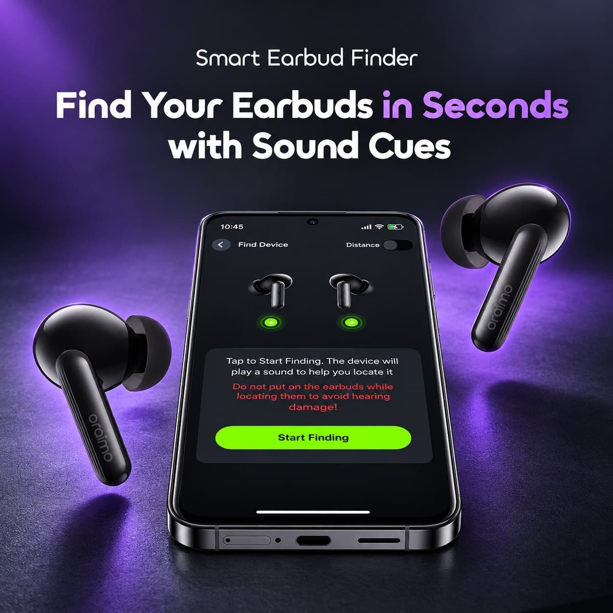 Oraimo True Wireless Earbuds - Speed Black - (OTW-324)