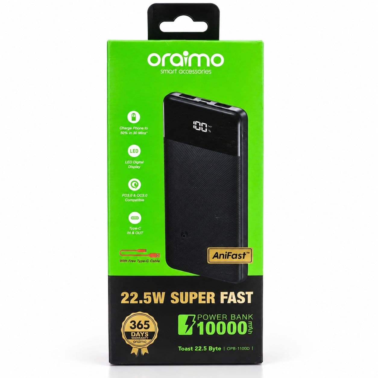 Oraimo Toast 22.5 Byte 10000mAh 22.5W Power Bank