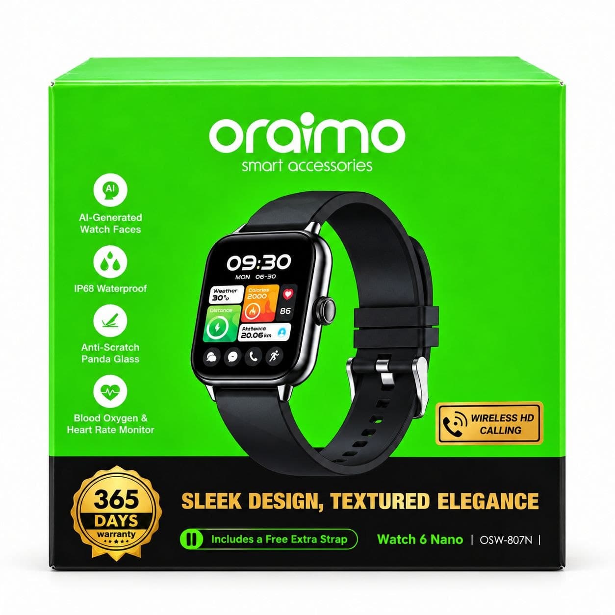 Oraimo Watch 6 Nano 1.52" TFT Full Touch Smart Watch