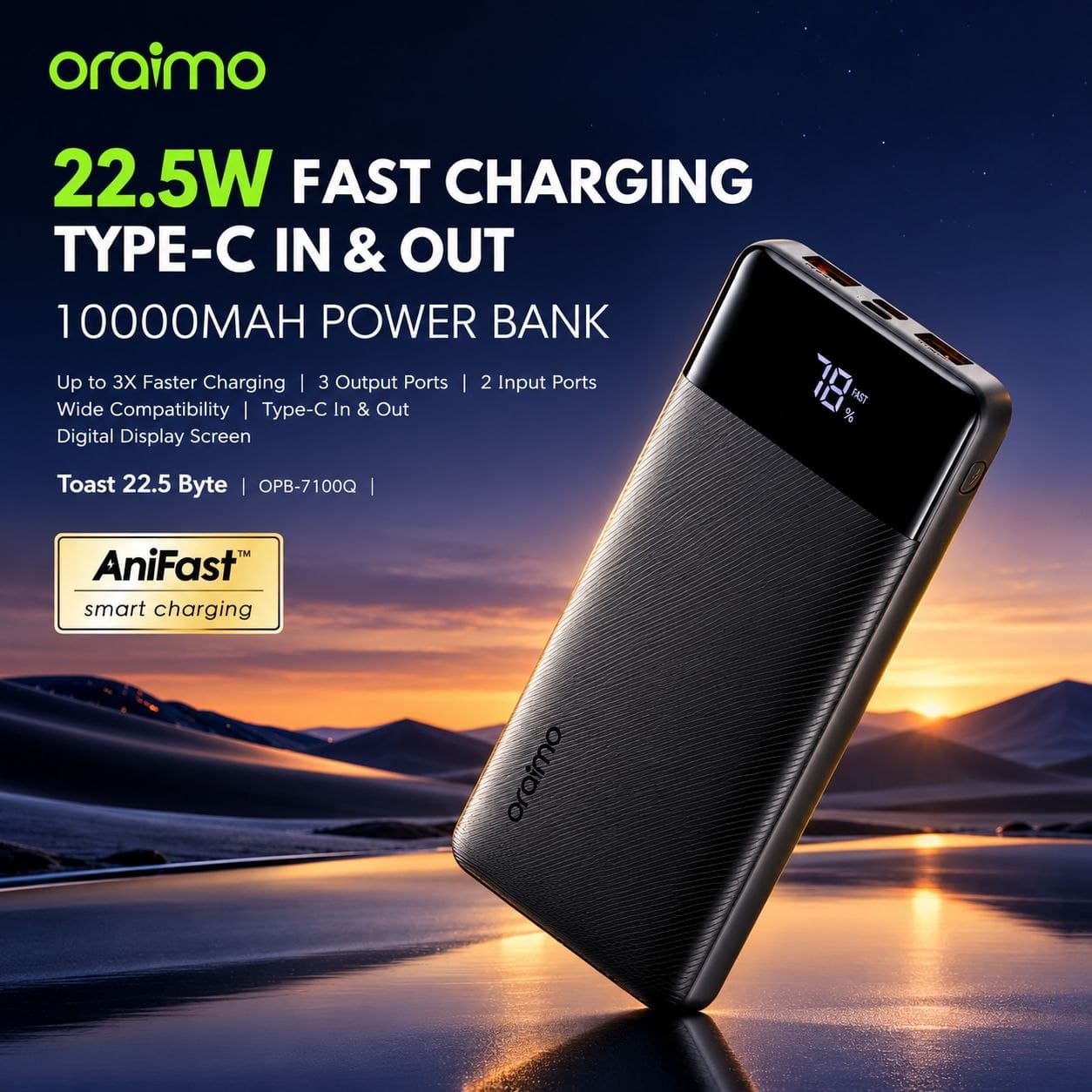 Oraimo Toast 22.5 Byte 10000mAh 22.5W Power Bank