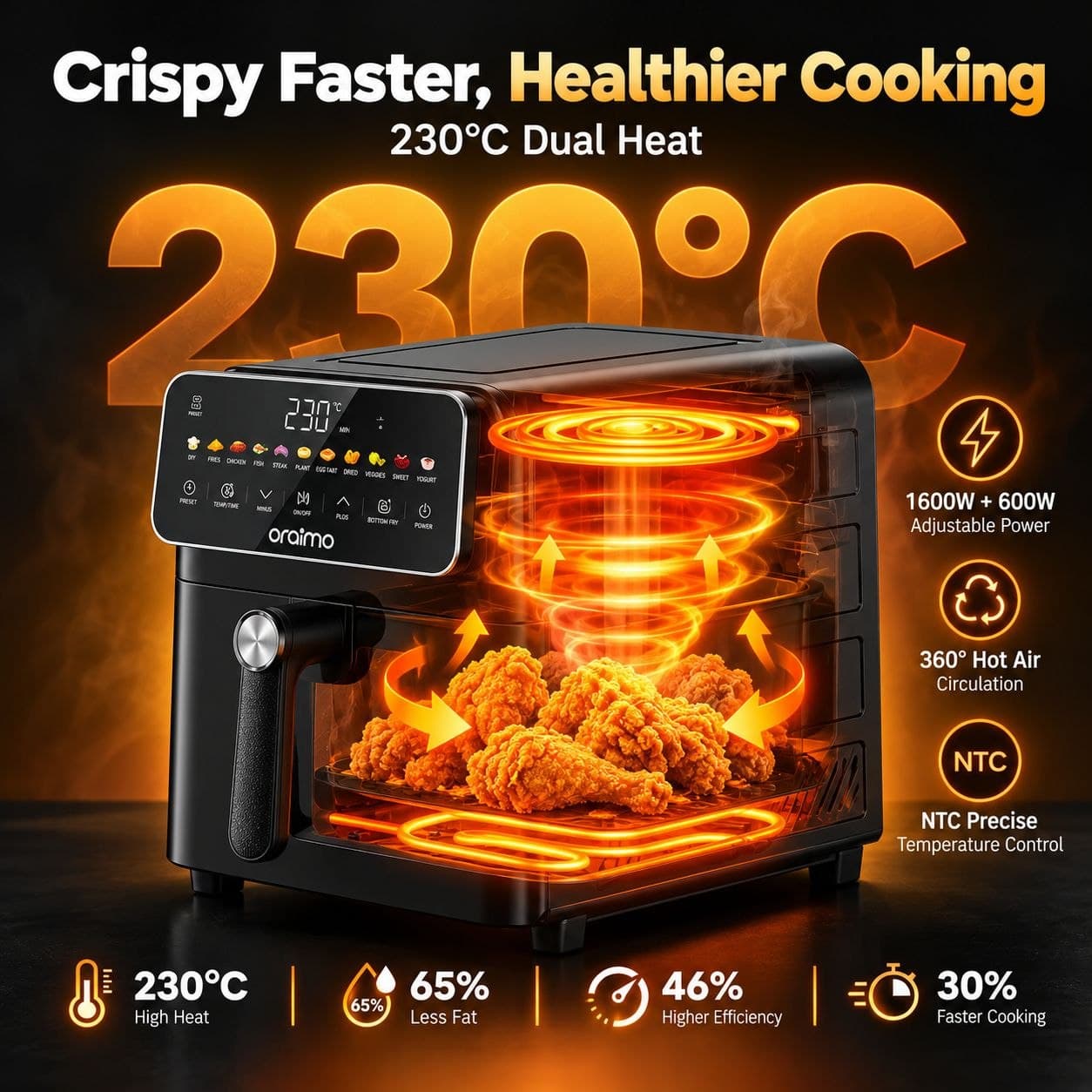 Oraimo Intellifry 9L Air Fryer