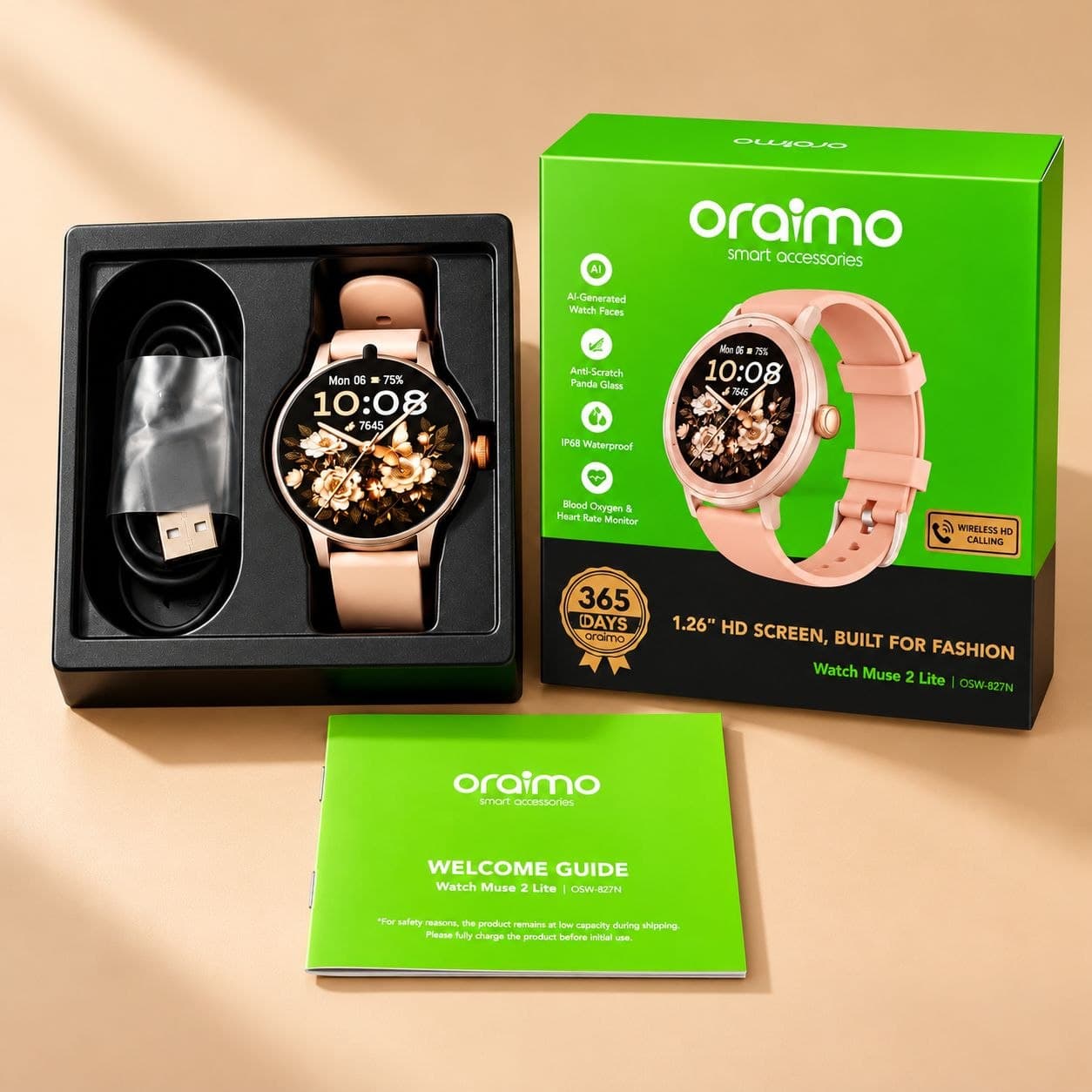 Oraimo Watch Muse 2 Lite 1.26'' IP68 Chic Versatile Smart Watch
